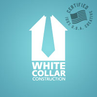 White Collar Construction Logo